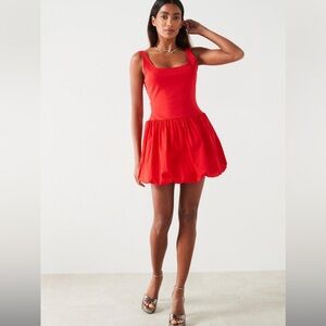 Mango Red Bubble Mini Dress